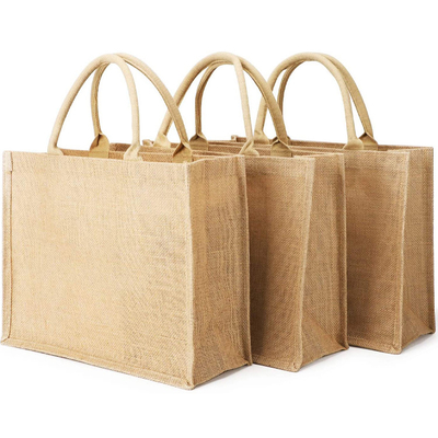 Embalagem impressa reusável da compra de Tote Burlap Bag For Grocery dos sacos da juta
