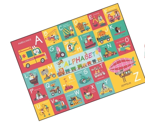 Transporte de papel educacional do enigma do assoalho do alfabeto do enigma de serra de vaivém das crianças para pessoas de 4-8-10 anos