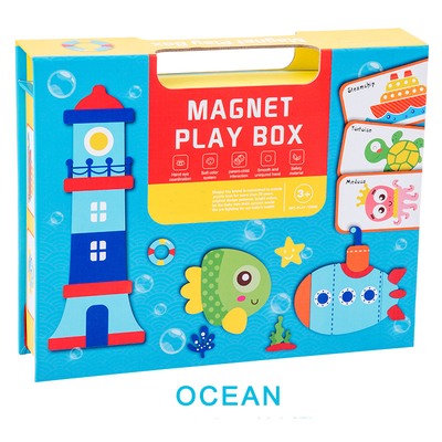 Pré-escolar animal magnético do oceano do enigma da criança educacional que aprende brinquedos para crianças de 6 anos