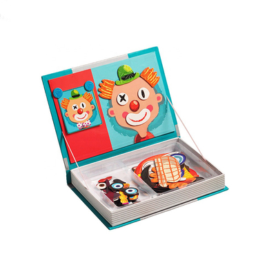 Do livro magnético louco das caras do OEM caixa de madeira do jogo dos enigmas de serra de vaivém para crianças das crianças de 3 anos