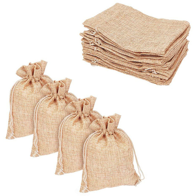 Sacos de linho impressos personalizados da juta do cordão do armazenamento dos sacos da juta