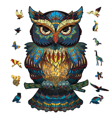ODM Owl Wooden Jigsaw Puzzle Gift animal original para crianças dos adultos