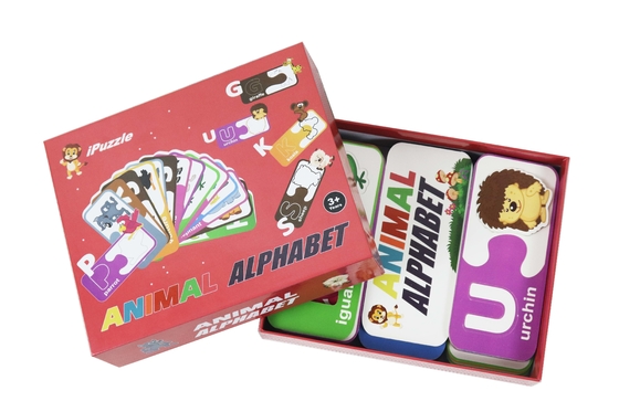 Cartões de harmonização do ABC do alfabeto animal feito sob encomenda de Logo Eco Paper Jigsaw Puzzle
