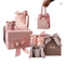 Portador de empacotamento do saco de papel extravagante pequeno do presente de Rose Pink CMYK com punhos 230gsm da fita