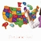 44 partes EUA magnéticos traçam a geografia do divertimento do enigma para crianças envelhecem 4+